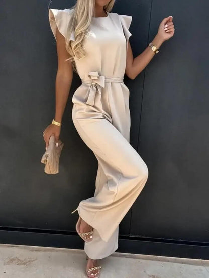Evelyn | Women's Elegant Jumpsuit with Ruffled Sleeves & Matching Belt | Versatile Outfit for Any Occasion