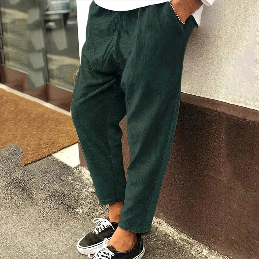 Everyday Essentials | Men's Pants with Elastic Waistband | Comfortable Straight Leg Design for Versatile Style