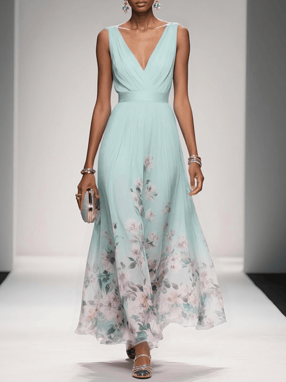 Fiona | Women's Floral Print Dress with Flowing Silhouette | Stylish Summer Dress for Wedding Guests