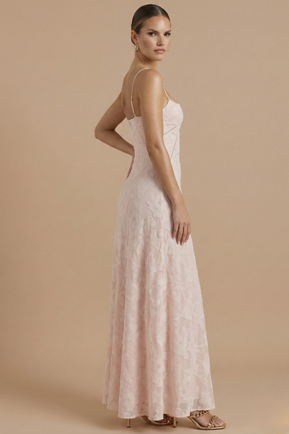 Floral Maxi Dress | Women's Summer Wedding Guest Dress with Spaghetti Straps | Elegant Style for Effortless Sophistication