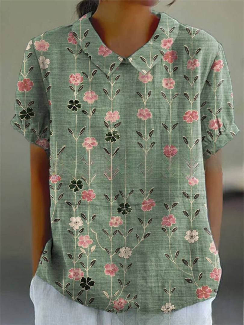 Floral Blouse for Women — Lightweight Relaxed Fit Summer Shirt 7