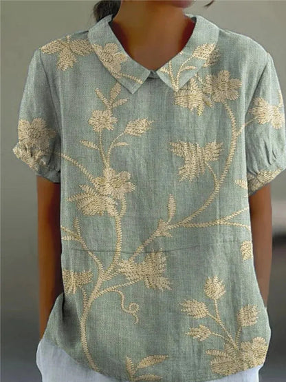 Floral Blouse for Women — Lightweight Relaxed Fit Summer Shirt 1