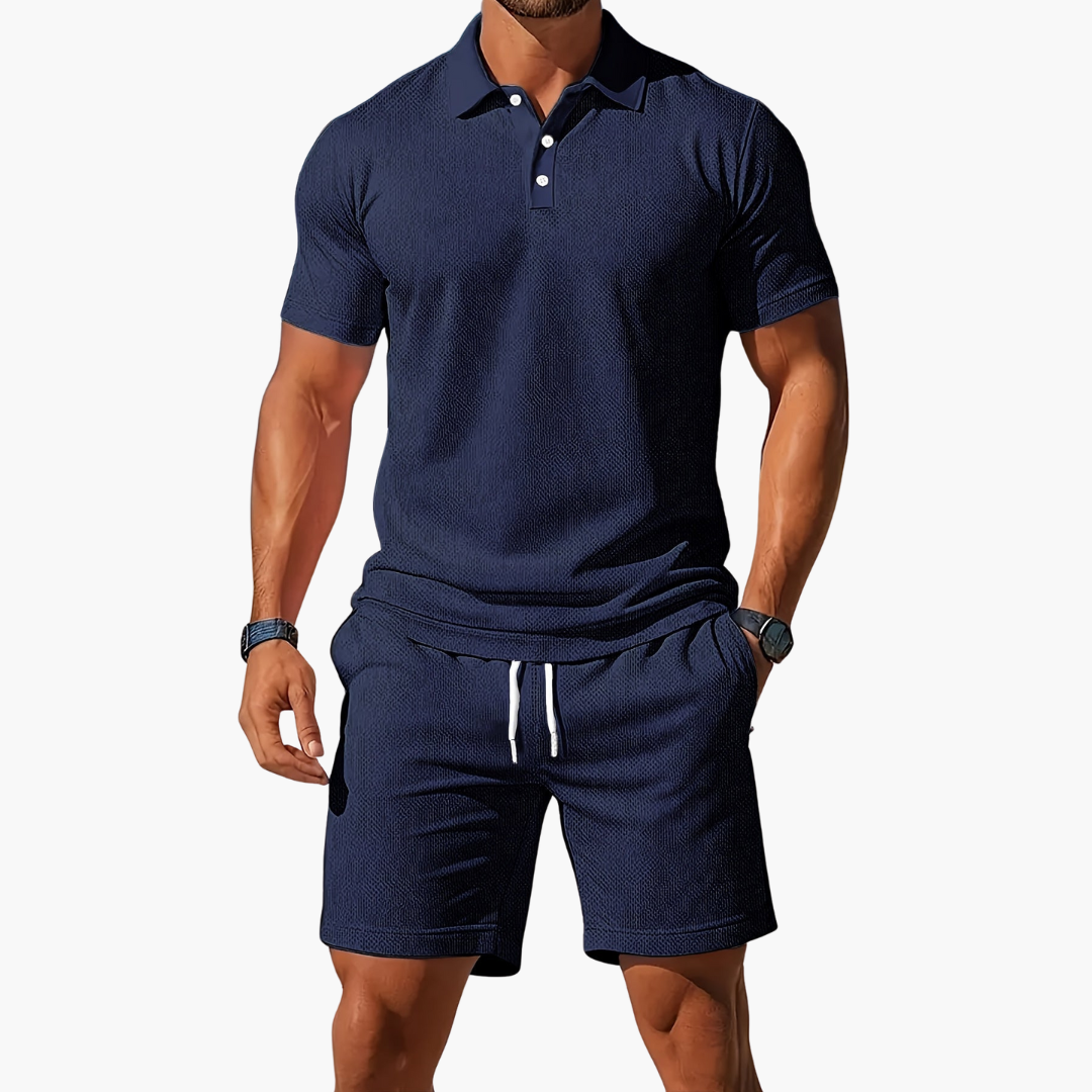 Gabriel Collection | Men's Casual Polo Shirt & Shorts Set with Soft Fabric | Stylish Summer Outfit for Comfort & Versatility