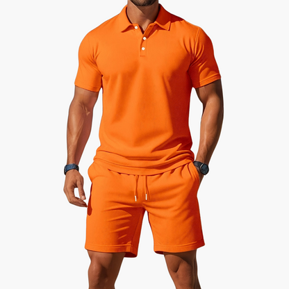 Gabriel Collection | Men's Casual Polo Shirt & Shorts Set with Soft Fabric | Stylish Summer Outfit for Comfort & Versatility
