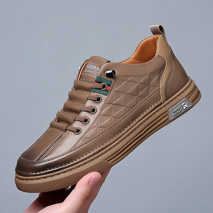 Genuine Leather Sneakers with Cushioned Sole | Breathable Comfort for All-Day Wear