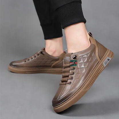 Genuine Leather Sneakers with Cushioned Sole | Breathable Comfort for All-Day Wear