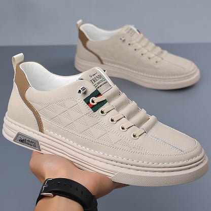Genuine Leather Sneakers with Cushioned Sole | Breathable Comfort for All-Day Wear