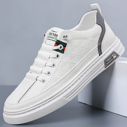 Genuine Leather Sneakers with Cushioned Sole | Breathable Comfort for All-Day Wear