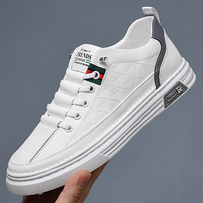 Genuine Leather Sneakers with Cushioned Sole | Breathable Comfort for All-Day Wear