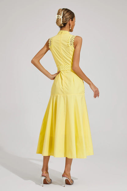 Hailey Collection | Women's Lace Midi Dress with Sleeveless Design | Elegant Wedding Guest Dress for Summer Occasions
