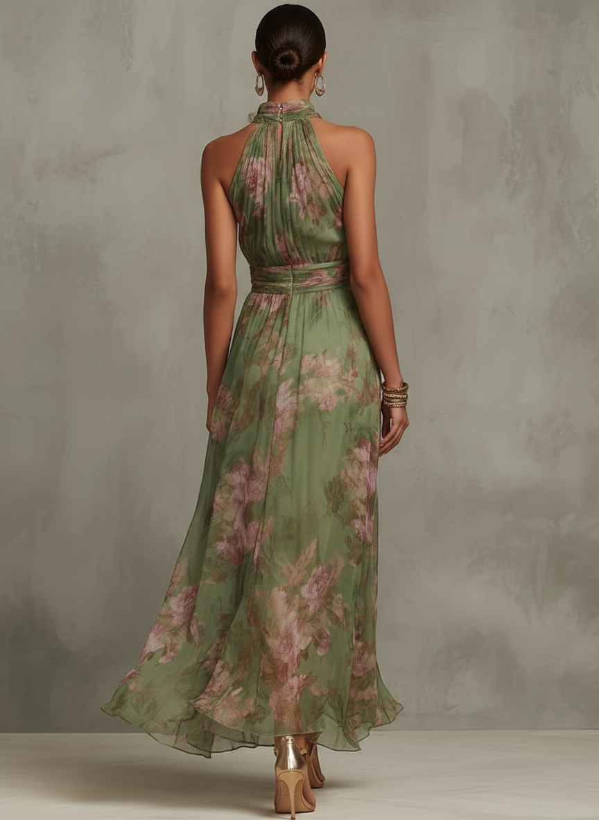 Haven | Summer Dresses for Women with Elegant Halter Neckline | Lightweight Floral Design for Effortless Style