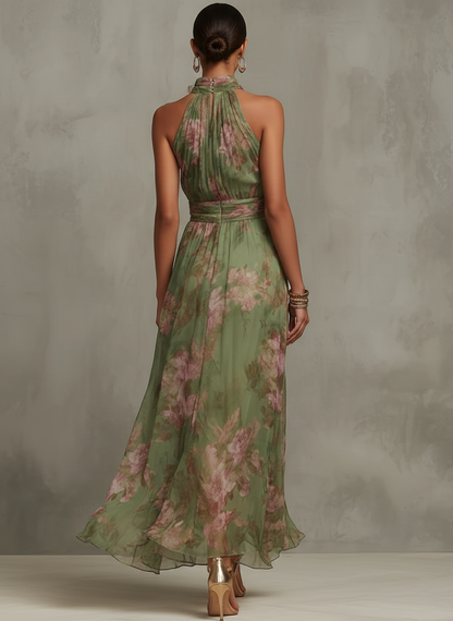Haven | Summer Dresses for Women with Elegant Halter Neckline | Lightweight Floral Design for Effortless Style