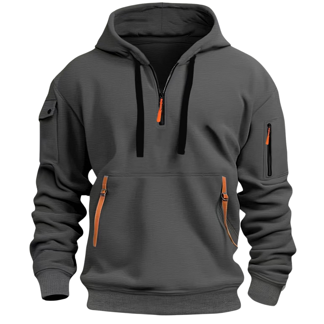 Hugo Collection | Men's Hoodie with Functional Zipper Pockets | Cozy Fabric for Everyday Comfort