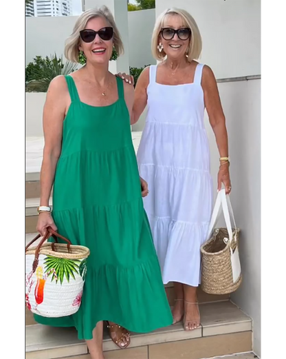 Jenna Collection | Women's Sleeveless Maxi Dress with Tiered Layers | Effortless Summer Style for Any Occasion