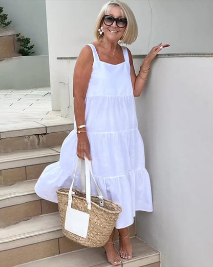Jenna Collection | Women's Sleeveless Maxi Dress with Tiered Layers | Effortless Summer Style for Any Occasion