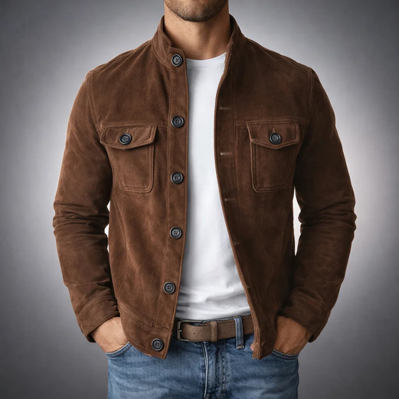 Jenson Collection | Suede Jacket with Smooth Lining | Timeless Design for Comfort