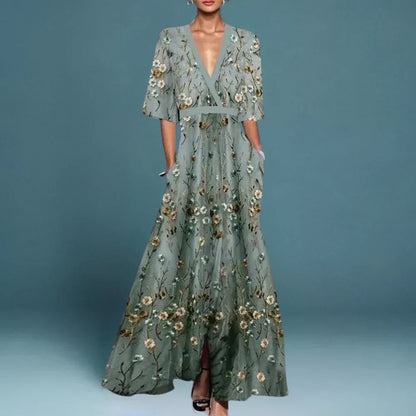 Jill™ | Floral Maxi Dress for Women with Flowing Silhouette | Elegant Long Dress for Timeless Style