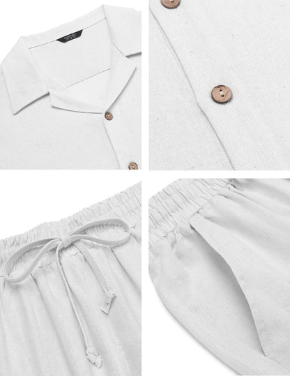 Kai Collection | Men's Outfit with Relaxed Fit Two-Piece Linen Set | Effortless Summer Style for Comfort