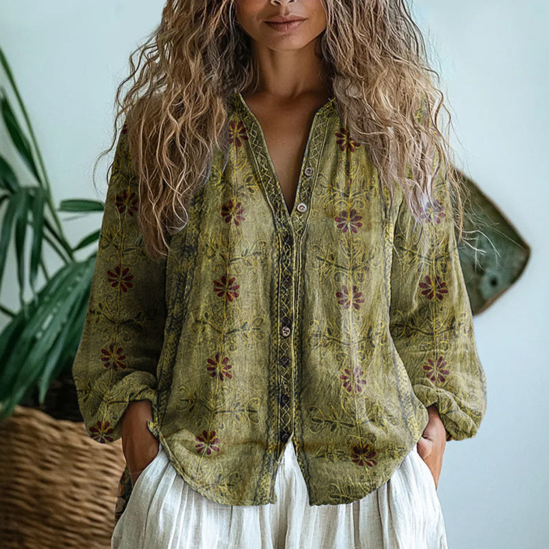 Kristi™ | Women's Blouse with Nature Print & Relaxed Fit | Stylish Summer Top for Effortless Elegance