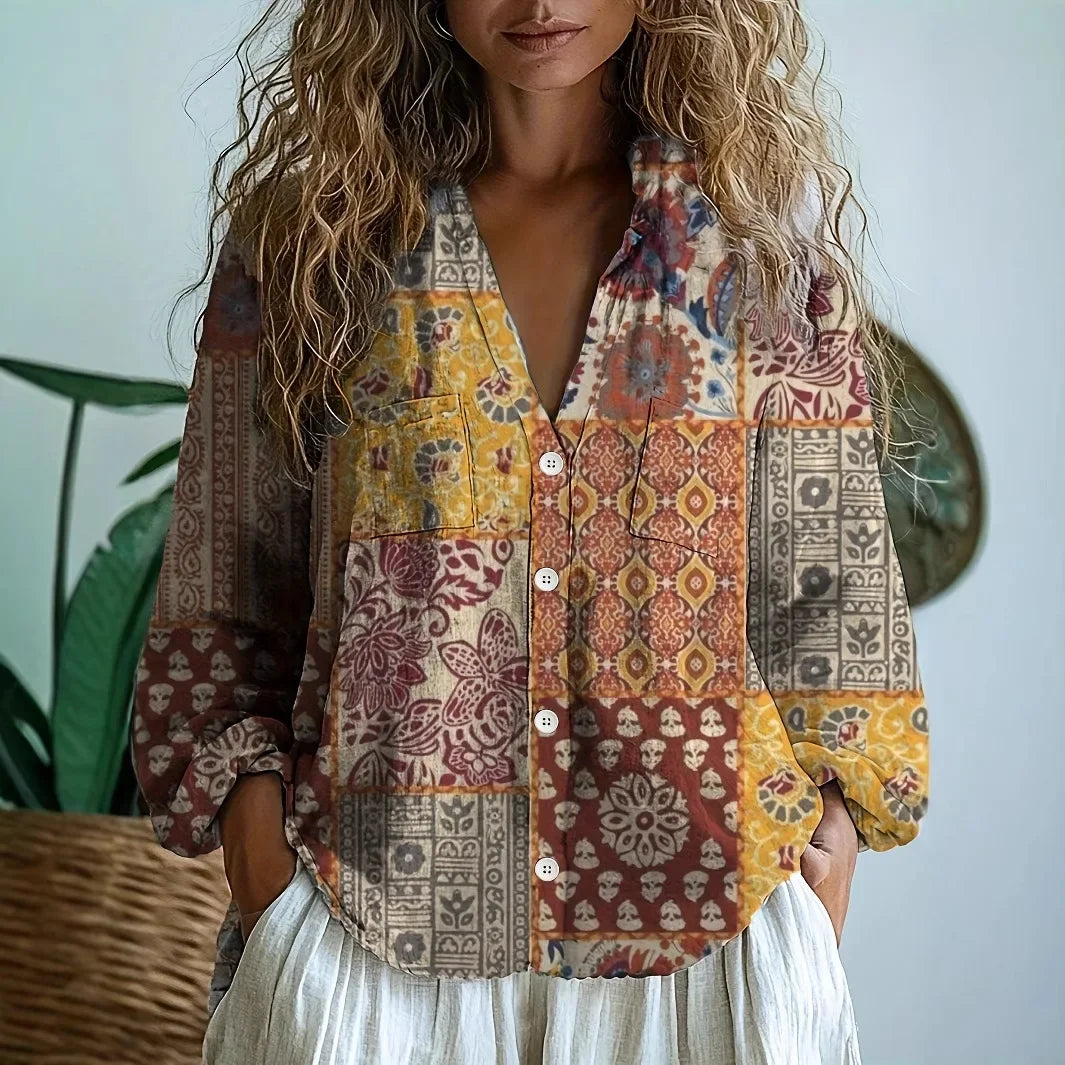 Kristi™ | Women's Blouse with Nature Print & Relaxed Fit | Stylish Summer Top for Effortless Elegance