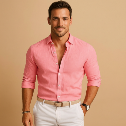 Leonard Collection | Men's Shirt with Neat Collar & Breathable Fabric | Versatile Style for All Occasions