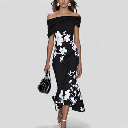 Lindsey | Women's Midi Dress with Unique Print & Relaxed Fit for Effortless Style