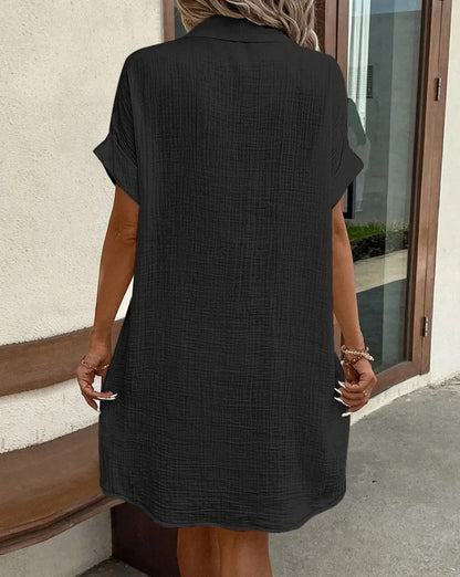 Linen Shirt Dress | Women's Summer Dress with Pockets for Effortless Style