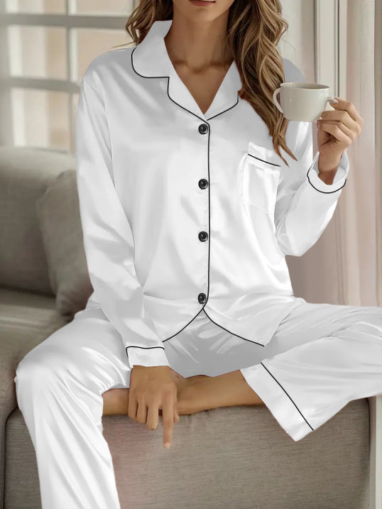 Maria Collection | Women's Silk Pajama Set with Elegant Design | Luxurious Comfort for Relaxation