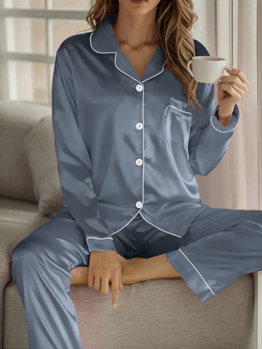 Maria Collection | Women's Silk Pajama Set with Elegant Design | Luxurious Comfort for Relaxation