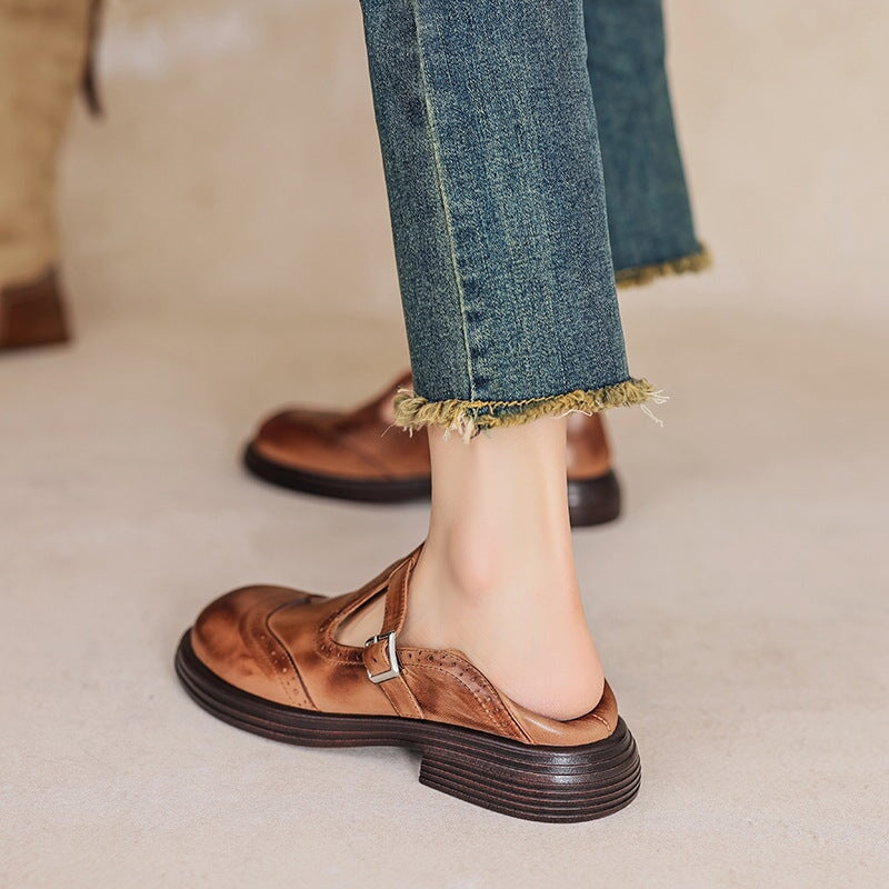Mattea | Women's Shoes - Elegant Leather Mary Janes with Comfort Sole | Timeless Style for All-Day Wear