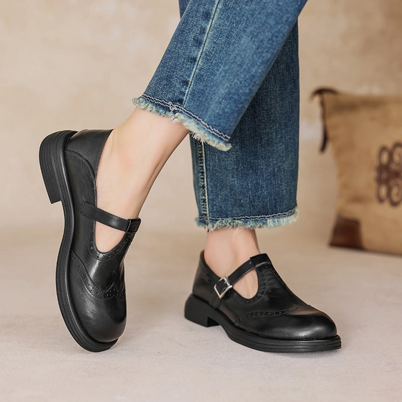 Mattea | Women's Shoes - Elegant Leather Mary Janes with Comfort Sole | Timeless Style for All-Day Wear