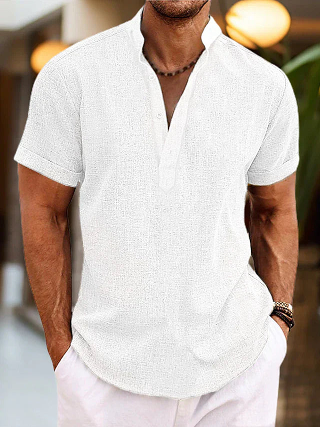 Matthew Collection | Men's Shirt with Classic Henley Design | Relaxed Fit for Effortless Summer Style
