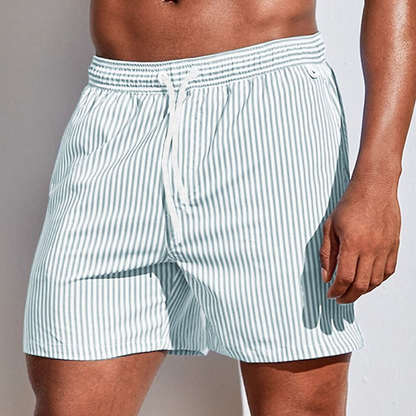 Maui Men's Swim Trunks with Adjustable Drawstring & Quick-Dry Fabric | Sporty Vertical Stripe Design for Beach Comfort