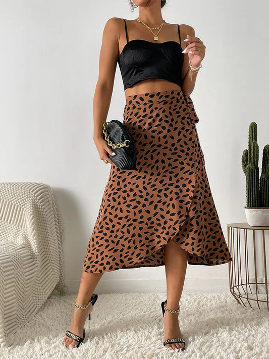 Maya Collection | Women's Printed Wrap Tie Skirt with Adjustable Fit | Stylish Summer Essential for Effortless Outfits