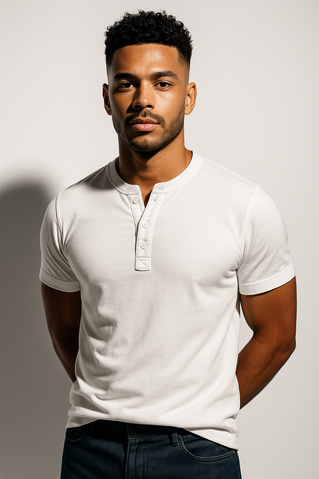 Men's Classic Short Sleeve Henley Shirt with 3-Button Placket | Slim-Fit Design for Effortless Smart-Casual Style