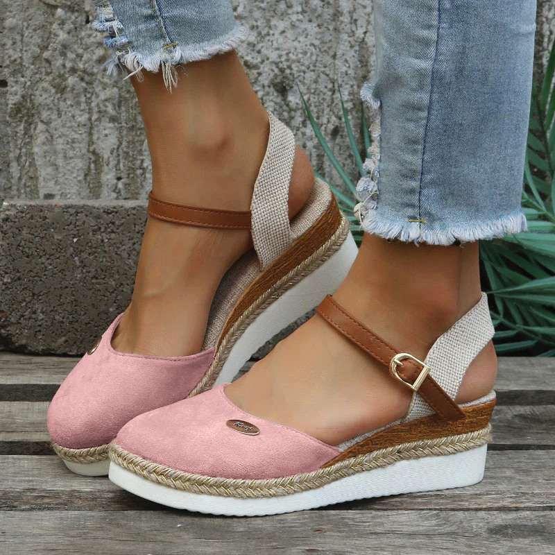 Mia Collection | Closed-Toe Espadrilles Women with Adjustable Ankle Strap | Chic Summer Sandals for Effortless Style
