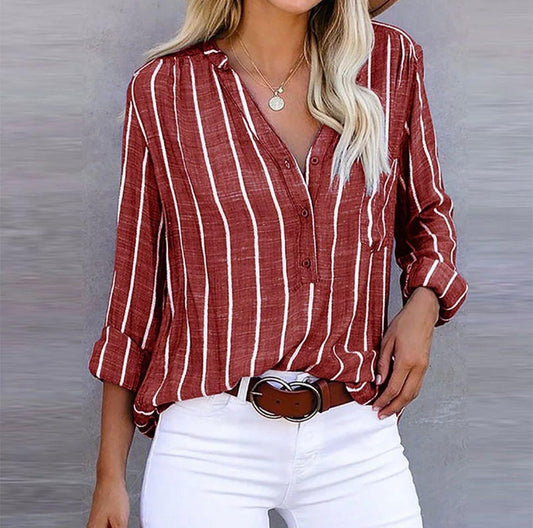 Mia Collection | Women's Blouse with Striped Design & Relaxed Fit | Effortless Summer Tops for Women