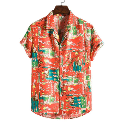 Nattan | Men's Hawaiian Shirt with Tropical Print | Lightweight & Breathable Fabric for Summer Comfort