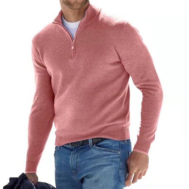 Men's Merino V-Neck Zip Pullover — Soft Breathable Knit 6