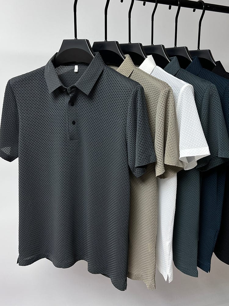 Parker Collection | Men's Polo Shirt with Breathable Mesh Fabric | Lightweight Comfort for Effortless Style