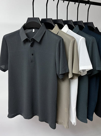 Parker Collection | Men's Polo Shirt with Breathable Mesh Fabric | Lightweight Comfort for Effortless Style
