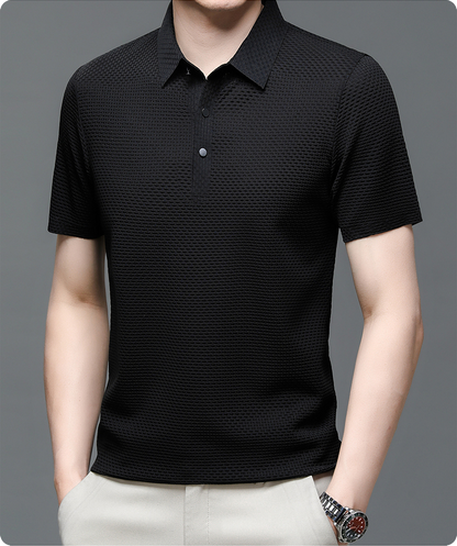 Parker Collection | Men's Polo Shirt with Breathable Mesh Fabric | Lightweight Comfort for Effortless Style