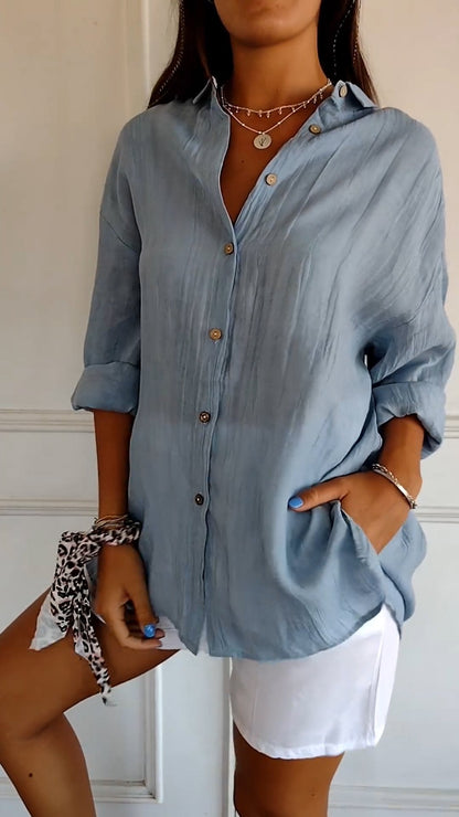 Payton Collection | Women's Shirt with Soft Crinkle Fabric | Relaxed Fit for Effortless Style