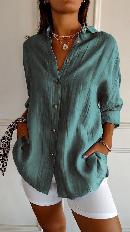 Payton Collection | Women's Shirt with Soft Crinkle Fabric | Relaxed Fit for Effortless Style