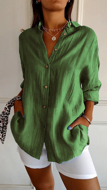 Payton Collection | Women's Shirt with Soft Crinkle Fabric | Relaxed Fit for Effortless Style