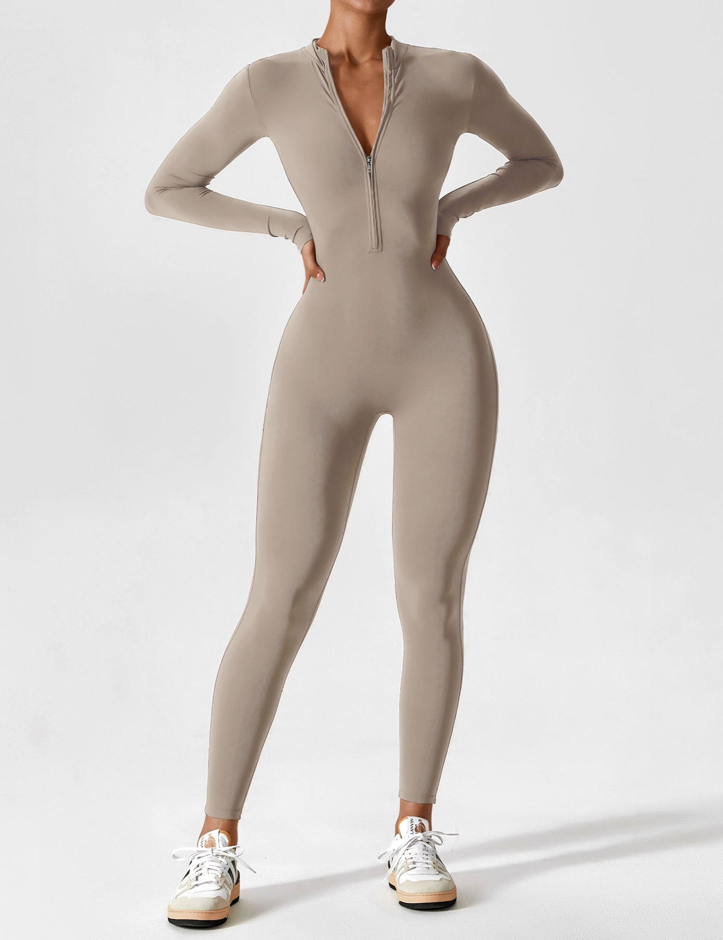 Penelope | Women's Set - Elegant Long Sleeve Zip Two Piece Set for Effortless Summer Style