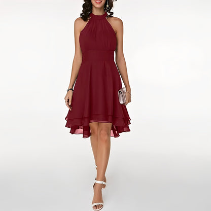Rachel Collection | Women's Dress with Halterneck Design | Elegant Midi Dress for Weddings and Formal Events