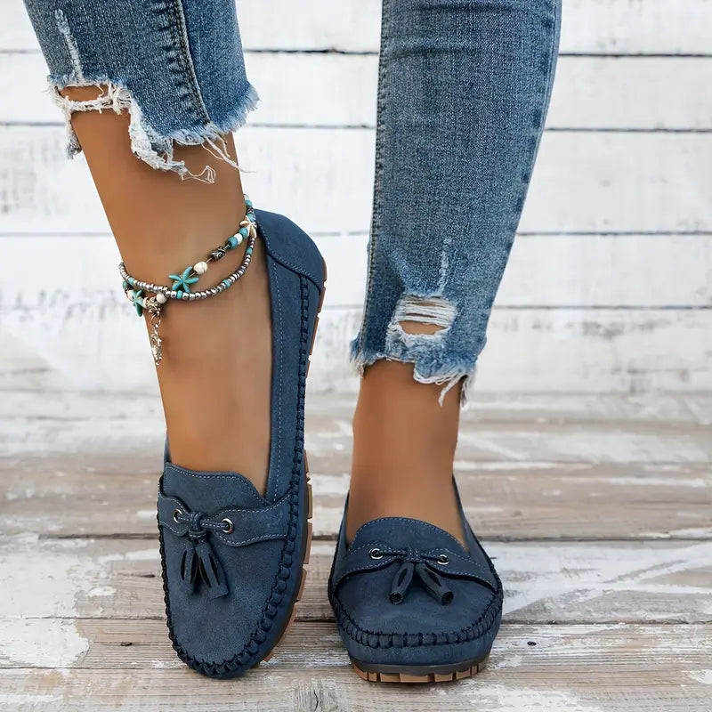 Reagan | Women's Loafers with Cushioned Insole & Bow Accent | Stylish Slip-On Flats for All-Day Comfort