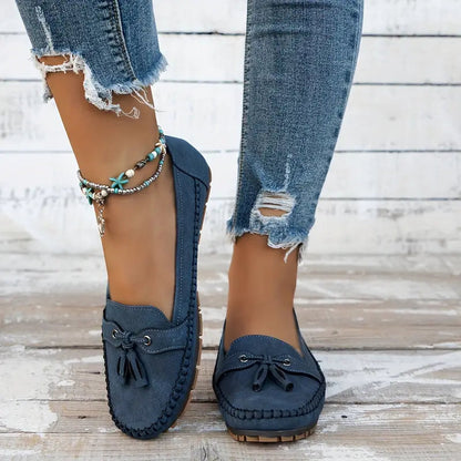 Reagan | Women's Loafers with Cushioned Insole & Bow Accent | Stylish Slip-On Flats for All-Day Comfort