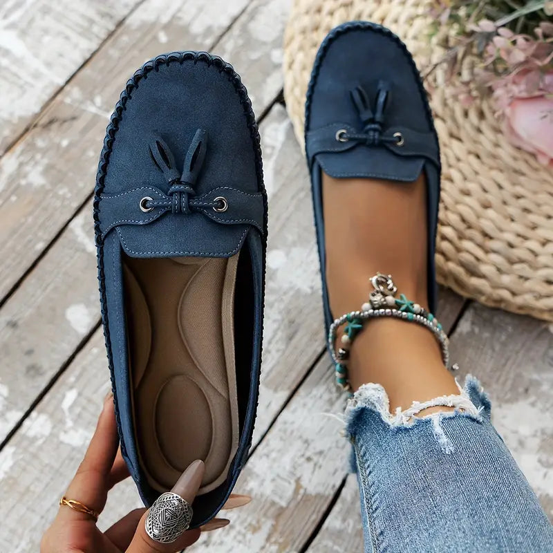 Reagan | Women's Loafers with Cushioned Insole & Bow Accent | Stylish Slip-On Flats for All-Day Comfort